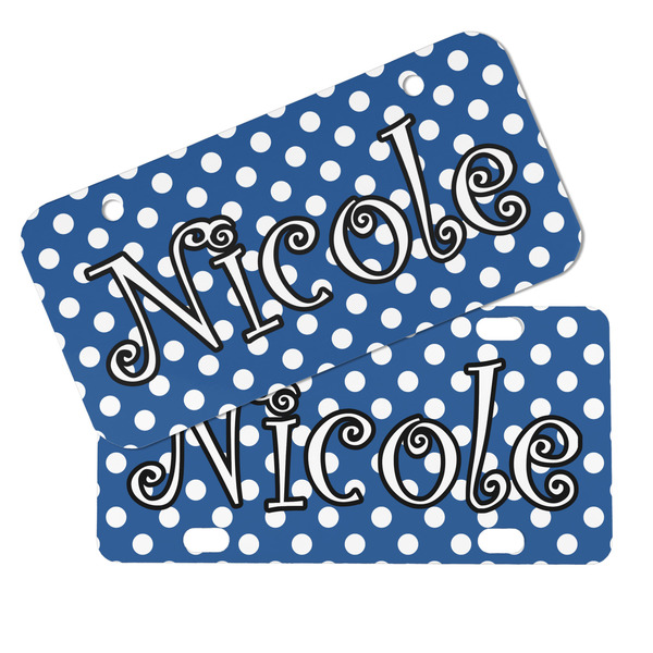 Polka Dots Mini License Plates - MAIN (4 and 2 Holes)