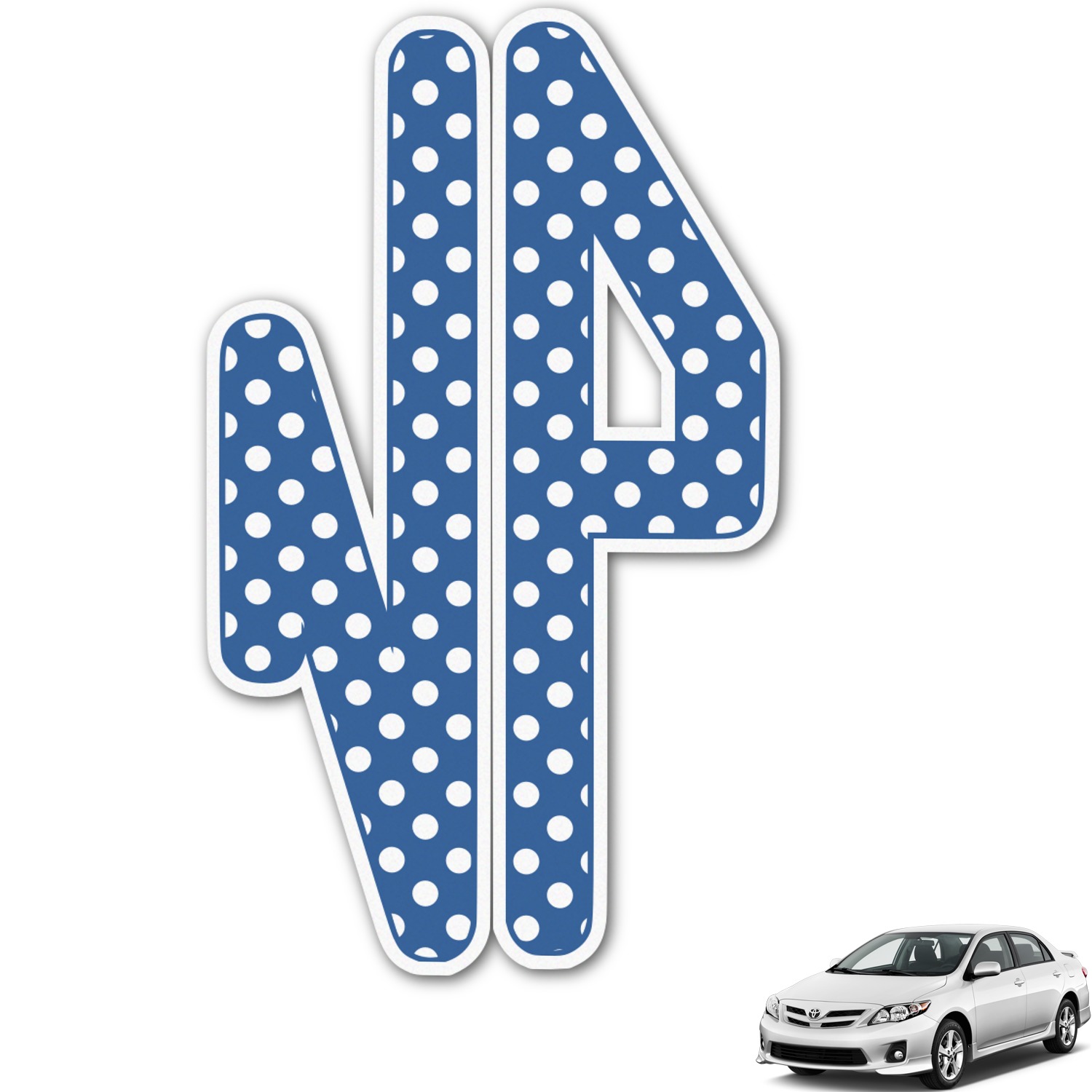 Polka Dots Monogram Car Decal (Personalized) YouCustomizeIt