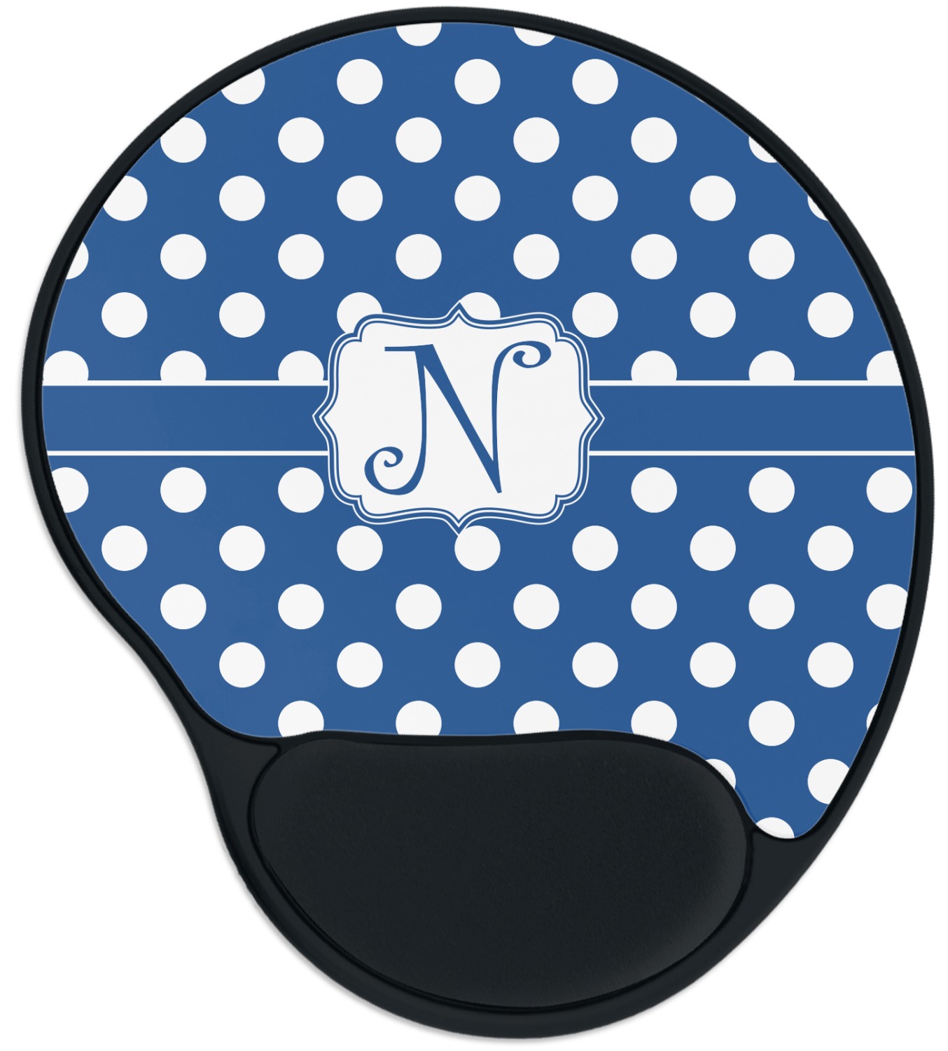 Custom Polka Dots Mouse Pad with Wrist Support YouCustomizeIt