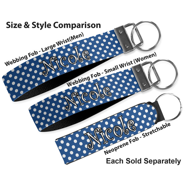 Polka Dots Multiple Key Ring comparison sizes