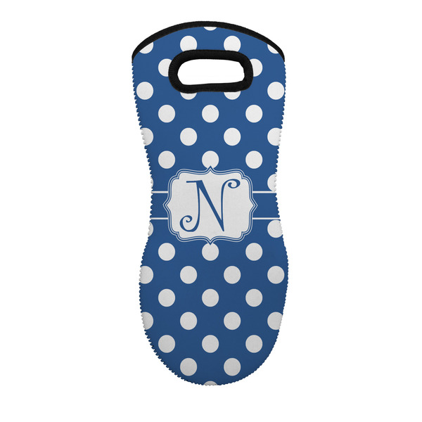 Custom Polka Dots Neoprene Oven Mitt w/ Initial