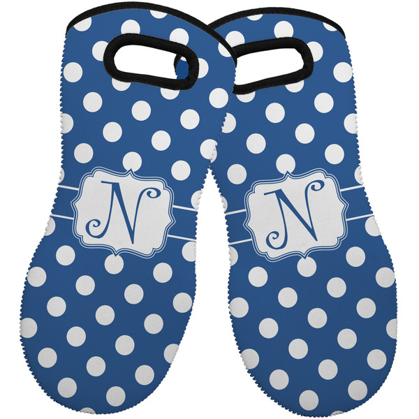 Polka Dots Neoprene Oven Mitt -Set of 2 - Front