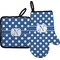 Polka Dots Oven Mitt & Pot Holder Set w/ Initial
