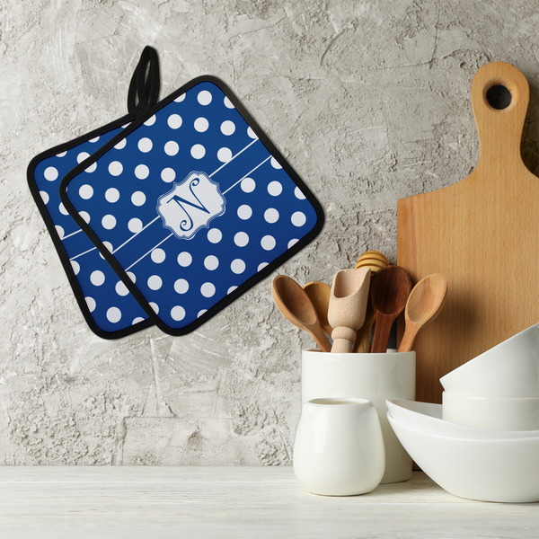 Polka Dots Neoprene Pot Holder - Set of 2  LIFESTYLE