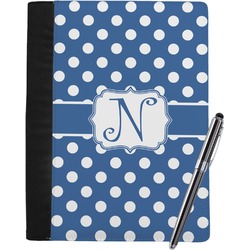Polka Dots Notebook Padfolio - Large w/ Initial