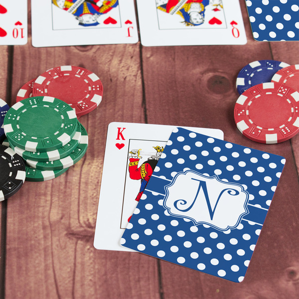 Polka Dots On Table with Poker Chips