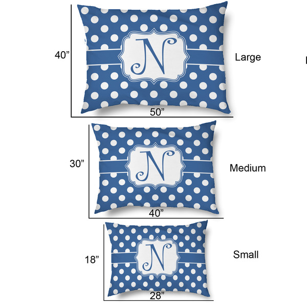 Polka Dots Outdoor Dog Beds - SIZE CHART