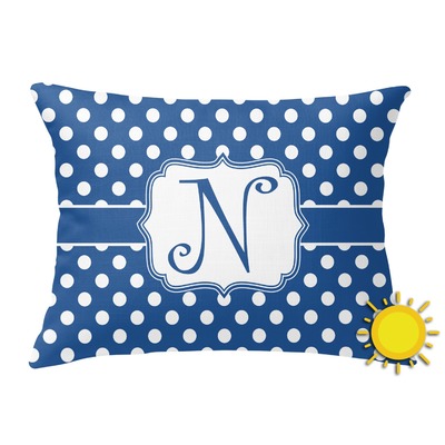 Polka Dots Outdoor Throw Pillow (Rectangular) (Personalized)