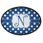 Polka Dots Iron On Oval Patch w/ Initial