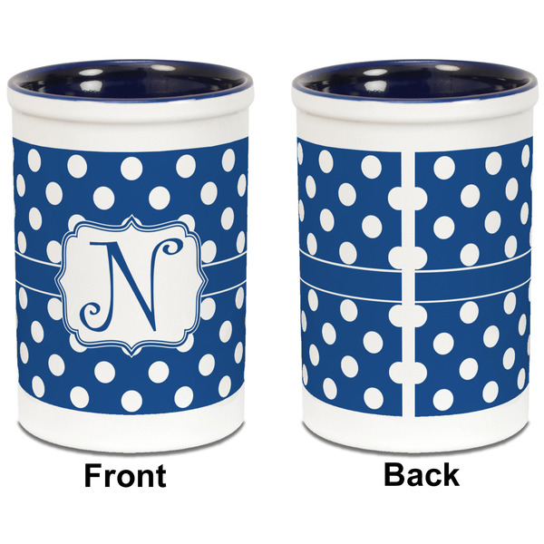 Polka Dots Pencil Holder - Blue - approval