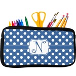 Polka Dots Neoprene Pencil Case - Small w/ Initial