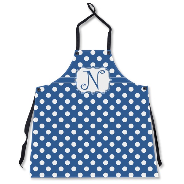 Custom Polka Dots Apron Without Pockets w/ Initial