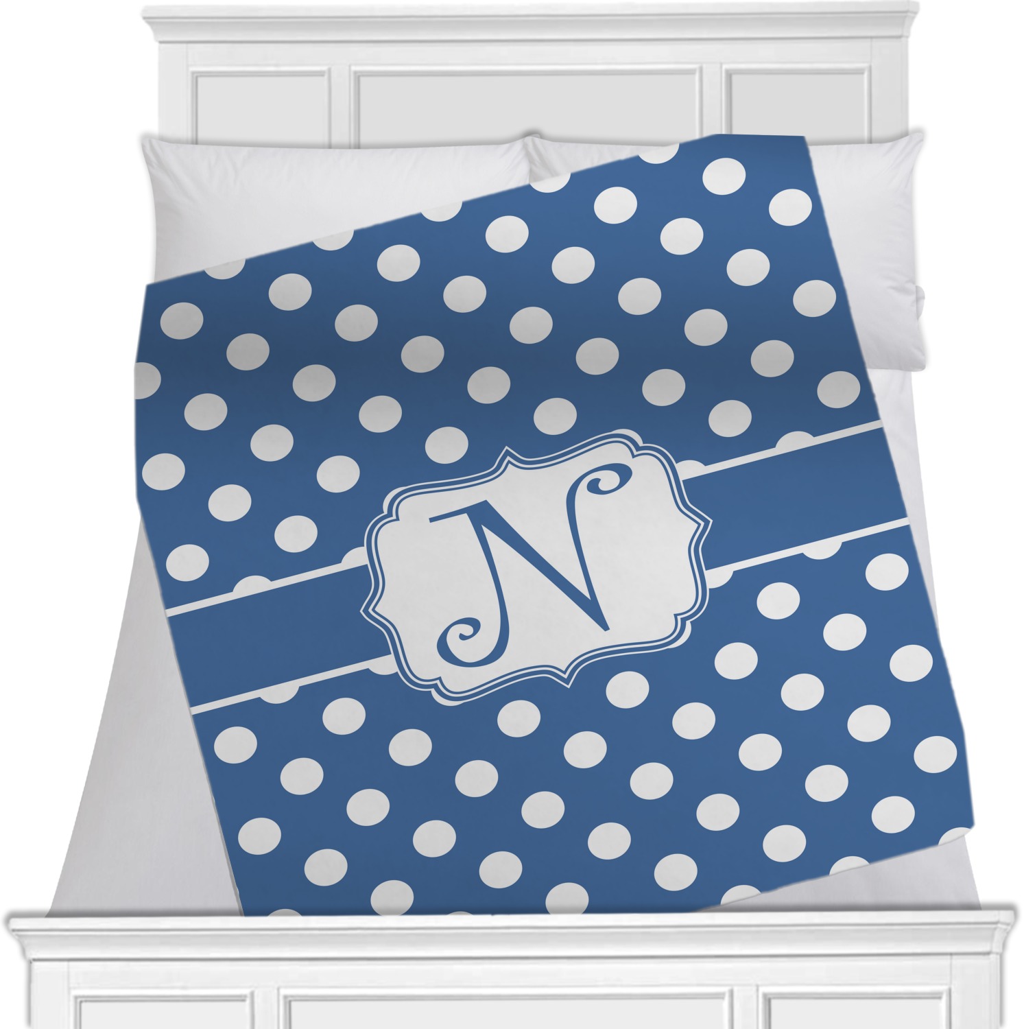 Polka Dots Fleece Blanket 40"x30" Double Sided (Personalized