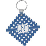 Polka Dots Diamond Plastic Keychain w/ Initial
