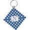 Polka Dots Diamond Plastic Keychain w/ Initial