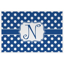 Polka Dots Laminated Placemat w/ Initial