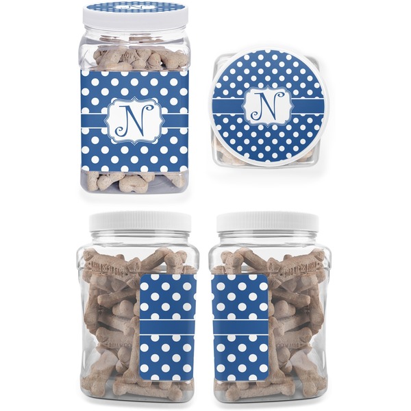 Polka Dots Pet Treat Jar - Multiple Angles
