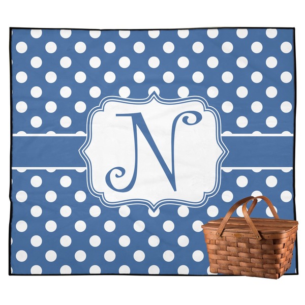 Custom Polka Dots Outdoor Picnic Blanket (Personalized)