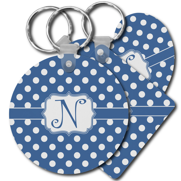 Custom Polka Dots Plastic Keychain (Personalized)