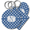 Polka Dots Plastic Keychain (Personalized)