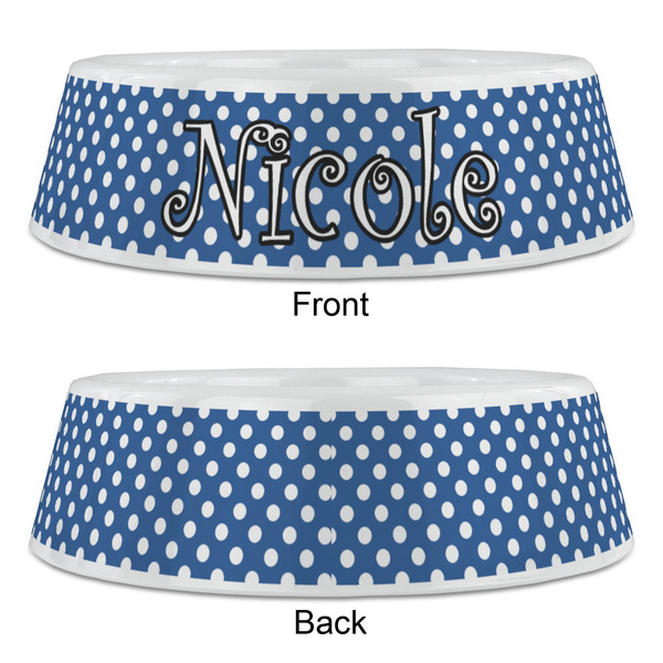 Polka Dots Plastic Pet Bowls - Large - APPROVAL