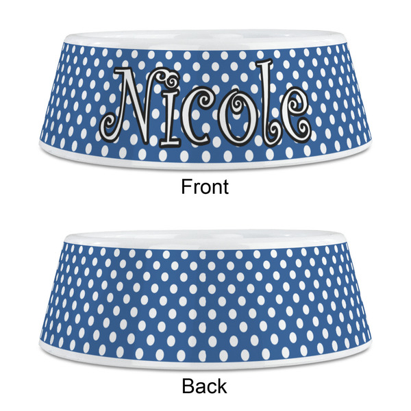 Polka Dots Plastic Pet Bowls - Medium - APPROVAL