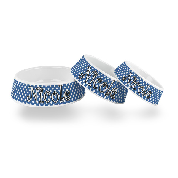 Polka Dots Plastic Pet Bowls - PARENT MAIN