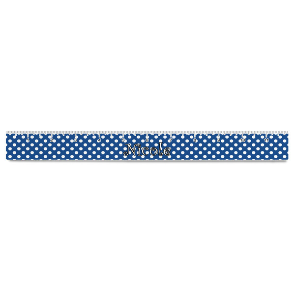 Polka Dots Plastic Ruler - 12" - FRONT