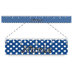 Polka Dots Plastic Ruler - 12" (Personalized)