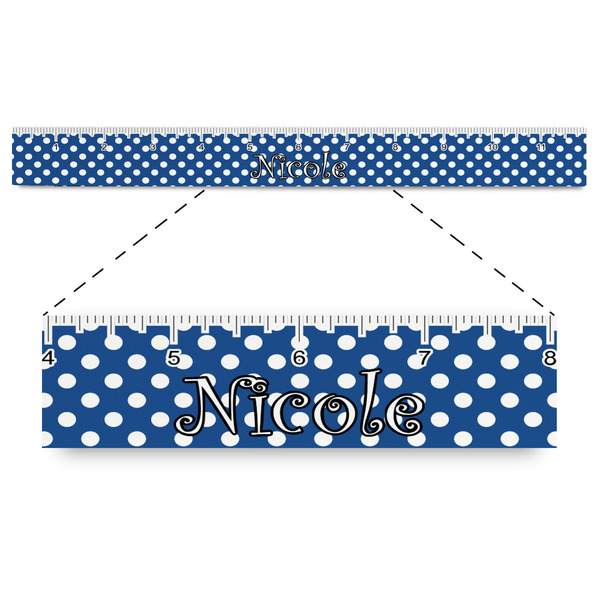 Custom Polka Dots Plastic Ruler - 12" (Personalized)
