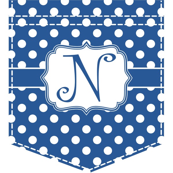 Custom Polka Dots Iron On Faux Pocket (Personalized)