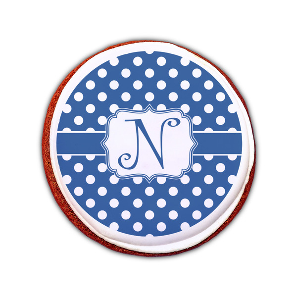 Polka Dots Printed Icing Circle - Small - On Cookie