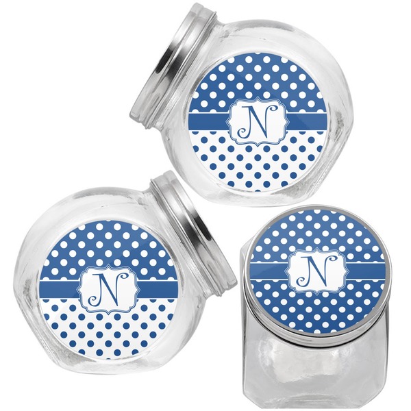 Polka Dots Puppy Treat Jar - Top Left Right