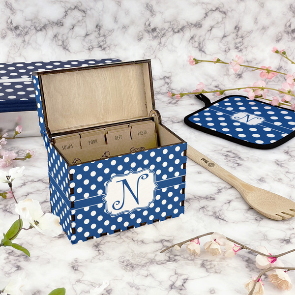 Polka Dots Recipe Box - Full Color - In Context