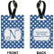 Polka Dots Rectangle Luggage Tag (Front + Back)