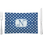 Polka Dots Glass Rectangular Lunch / Dinner Plate (Personalized)