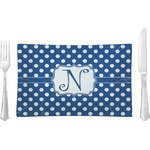 Polka Dots Rectangular Glass Lunch / Dinner Plate - Single or Set (Personalized)