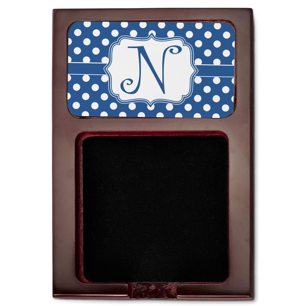 Polka Dots Red Mahogany Sticky Note Holder - Flat