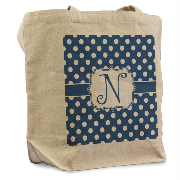 Custom Polka Dots Reusable Cotton Grocery Bag (Personalized)