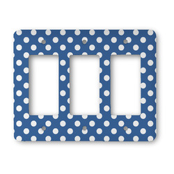 Polka Dots Rocker Style Light Switch Cover - Three Switch