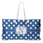 Polka Dots Large Tote Bag with Rope Handles (Personalized)