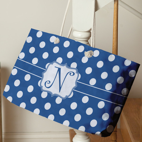 Polka Dots Large Rope Tote - Life Style