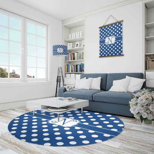 Polka Dots Round Area Rug - IN CONTEXT