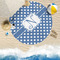 Polka Dots Round Beach Towel Lifestyle
