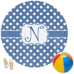 Polka Dots Round Beach Towel (Personalized)