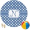 Polka Dots Round Beach Towel (Personalized)