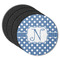Polka Dots Round Rubber Backed Coasters - Set of 4 (Personalized)