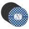 Polka Dots Round Rubber Backed Coasters - Set of 4 (Personalized)