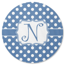 Polka Dots Round Rubber Backed Coaster (Personalized)