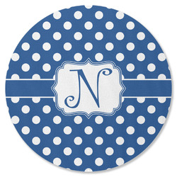 Polka Dots Round Rubber Backed Coaster (Personalized)